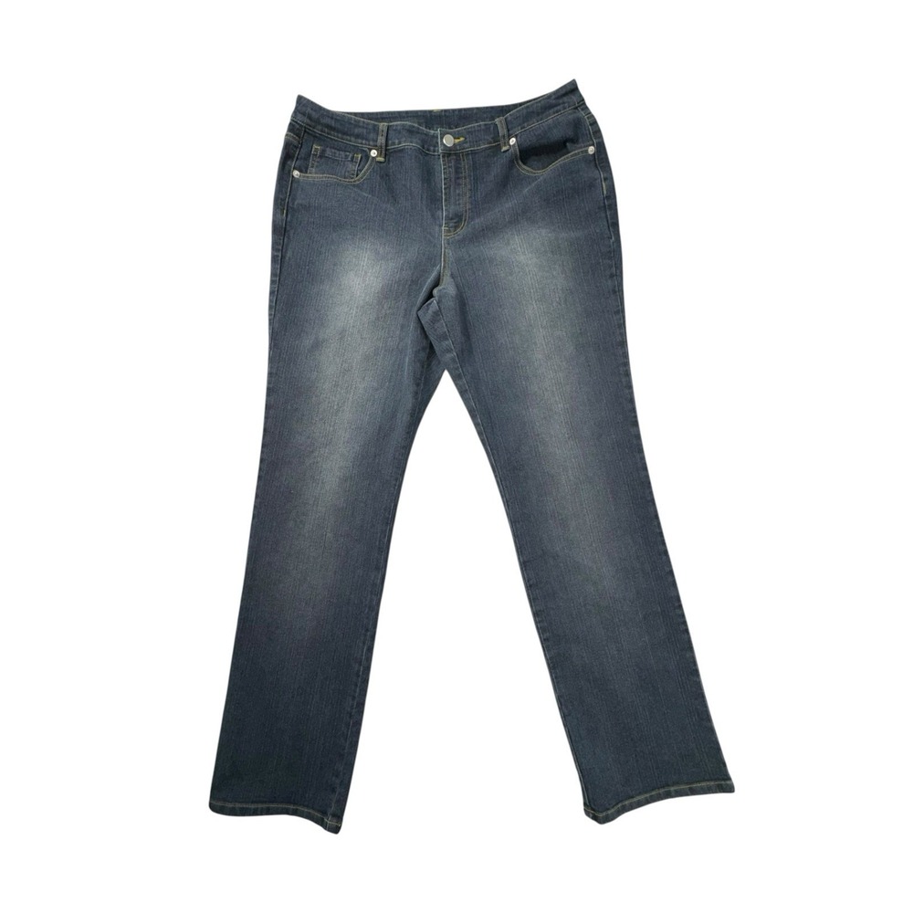 Spiegel Straight Leg Jeans Stretch Mid Rise Women 14 - Picture 2 of 12